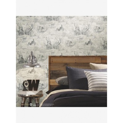 Harry Potter Mystical Taupe Map Peel & Stick Wallpaper