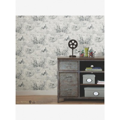 Harry Potter Mystical Taupe Map Peel & Stick Wallpaper