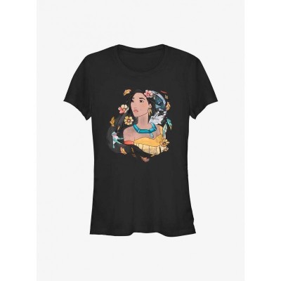 Disney Earth Day Pocahontas Dreamcatcher Sketch T-Shirt for Girls - Black