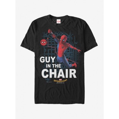 Marvel's Far From Home Director's Chair Spider-Man Cotton T-Shirt - Black Men's