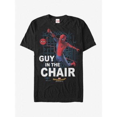 Marvel's Far From Home Director's Chair Spider-Man Cotton T-Shirt - Black Men's