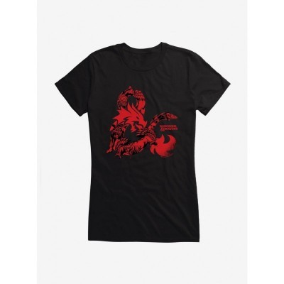 Dungeons & Dragons Red Ampersand Tee for Girls - Black
