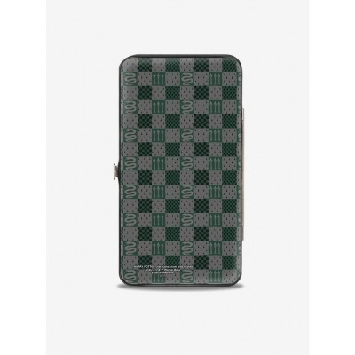Harry Potter Slytherin Crest Hinged Wallet - Vegan Leather and Stainless Steel
