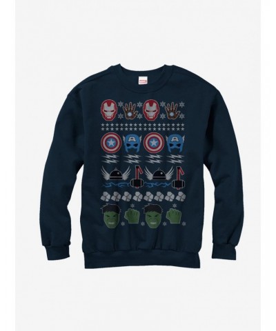 Marvel Avengers Winter Ugly Christmas Sweater Sweatshirt $10.04 Sweatshirts