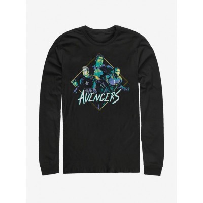 Marvel Avengers: Endgame Classic Trio Men's Black Long-Sleeve T-Shirt