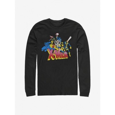 X-Men Team Black Long-Sleeve Cotton T-Shirt for Men