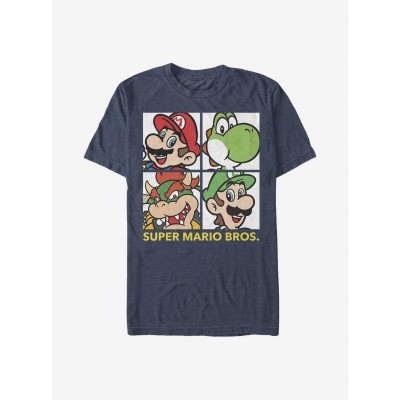 Nintendo Blue Super Mario Bros Boxy T-Shirt for Men
