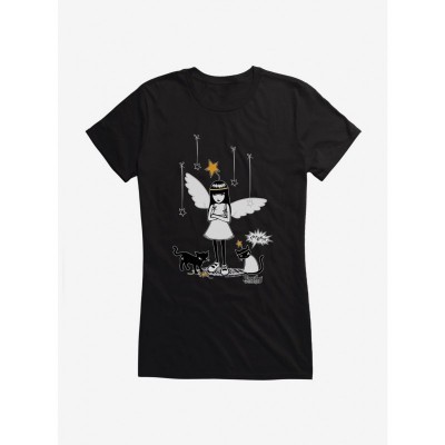 Emily The Strange Angry Angel Junior Girls Cotton T-Shirt