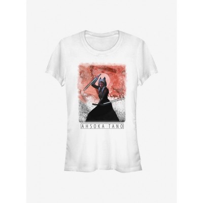 Star Wars The Mandalorian Ahsoka Tano Lightsaber Tee - Junior White