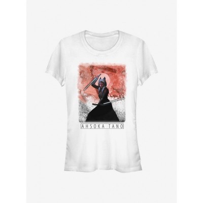 Star Wars The Mandalorian Ahsoka Tano Lightsaber Tee - Junior White