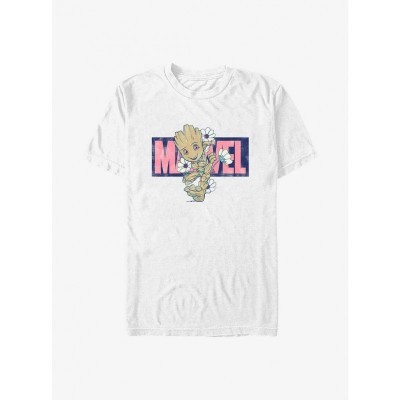 Marvel Floral Groot Guardians of the Galaxy T-Shirt - Men's White