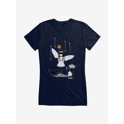 Emily The Strange Angry Angel Junior Girls Cotton T-Shirt