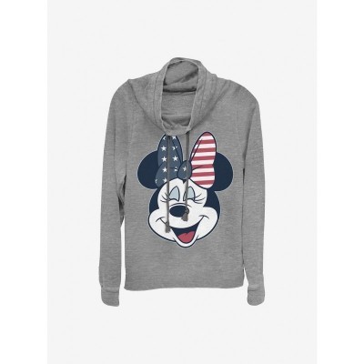 Disney Minnie Mouse Grey Long Sleeve Cowl Neck Top for Girls