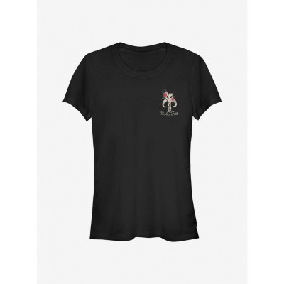 Boba Fett Floral Design T-Shirt for Girls - Black