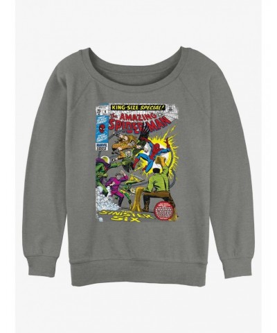 Marvel Spider-Man Sinister Six Comic Girls Slouchy Sweatshirt $14.76 Sweatshirts